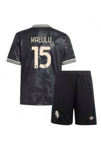 Fotbalové Dres Juventus Pierre Kalulu #15 Dětské Třetí Oblečení 2025-26 Krátký Rukáv (+ trenýrky)